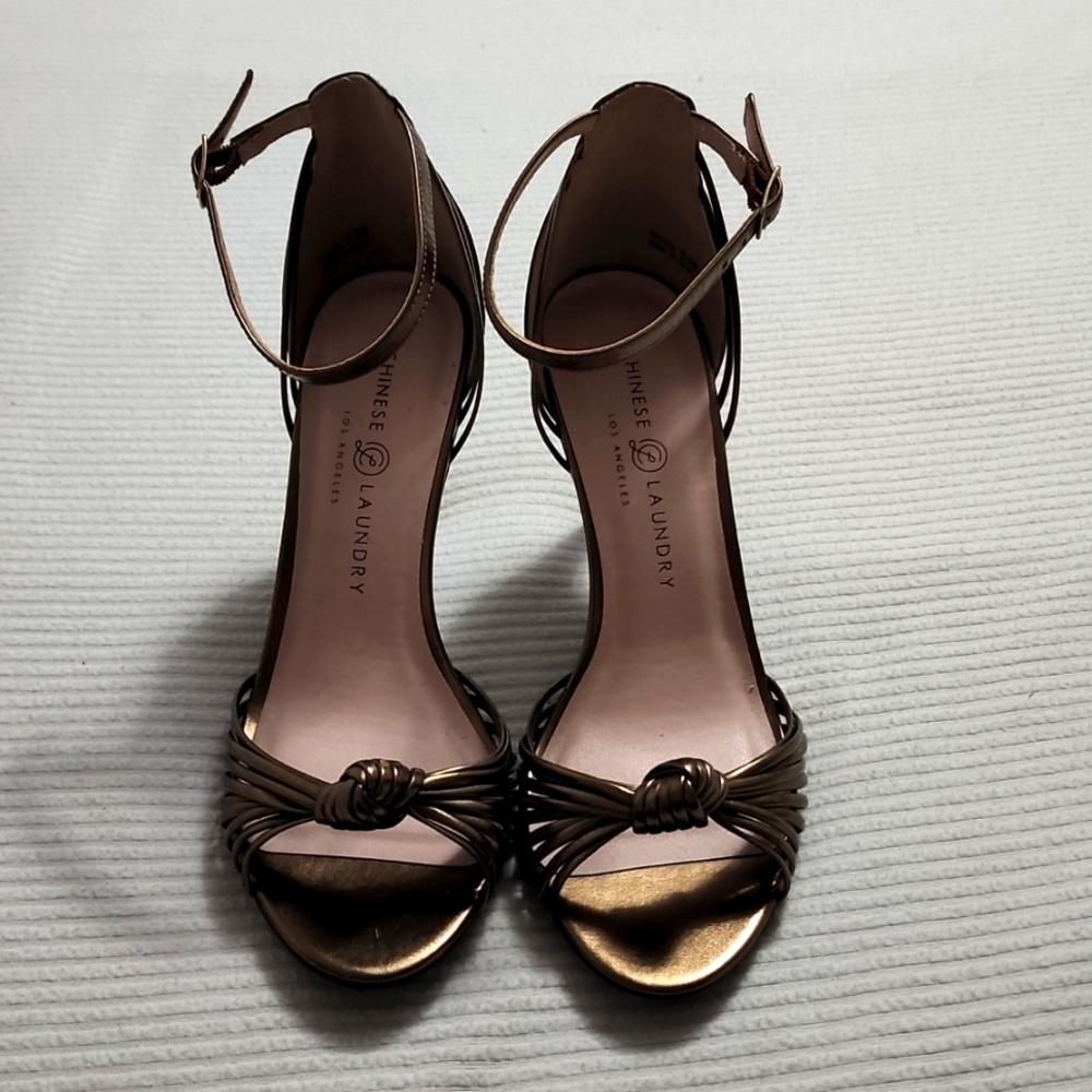 Gold Strappy Heels